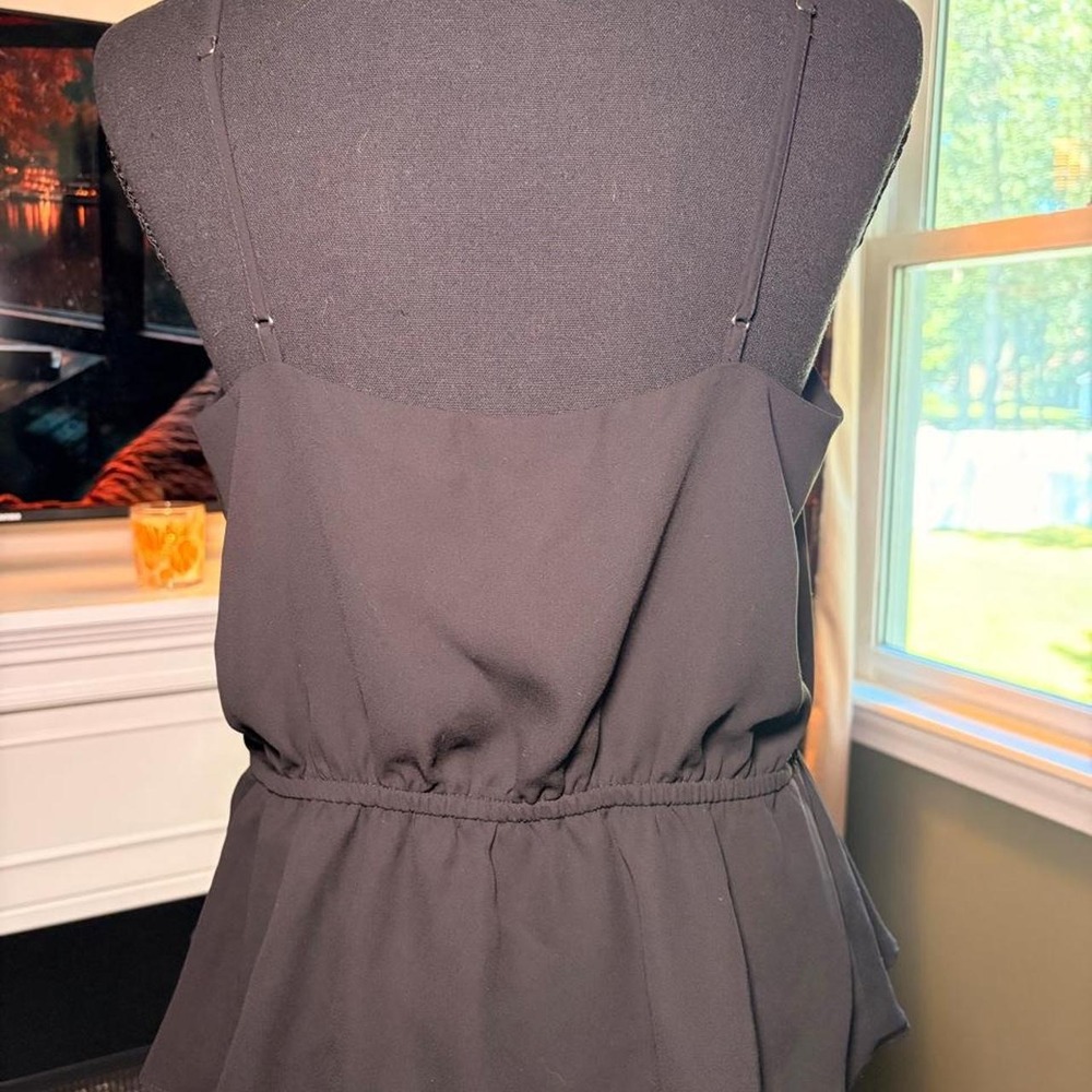 Express Black Tank Top With Ruffle Detail - Picture 3 of 3
